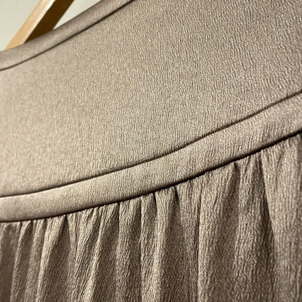 ~ Diane von Furstenberg 4 Raton Stretch Silk Blend Blouse V-neck Bronze Top - Picture 14 of 16